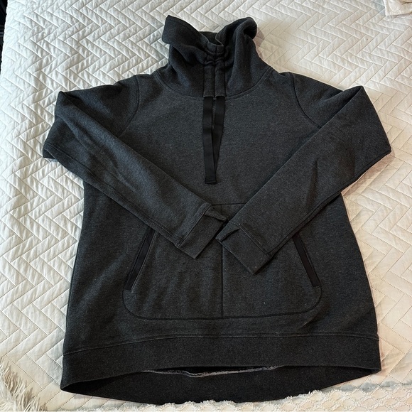 Lululemon Avenue Funnel neck Pullover sweatshirt dark gray charcoal Size 10 - Picture 7 of 15